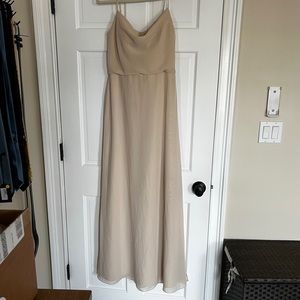Revelry Skye Chiffon bridesmaids dress in champagne size 6